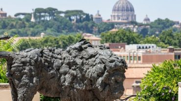 Rivalta’s Lion at the Aventine Keyhole and St. Peter’s Dome